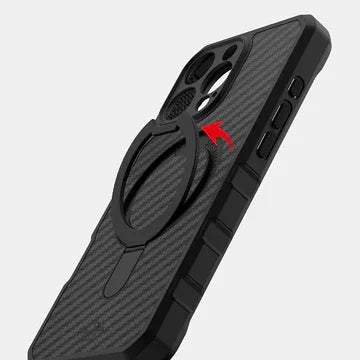 iPhone 16 Pro Max Itskins Force Carbon Magsafe With Stand - Black - Tashqila iPhone 16 Pro Max Itskins Force Carbon Magsafe With Stand - Black - Tashqila